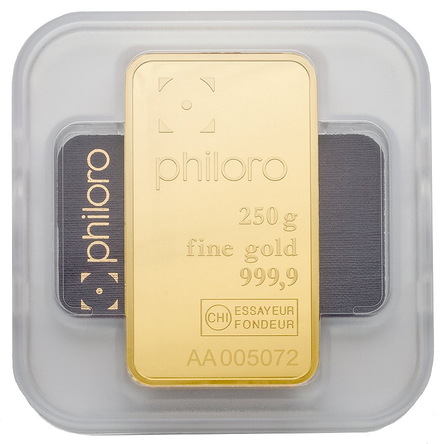 View 1: Gold bar 250 gram - philoro