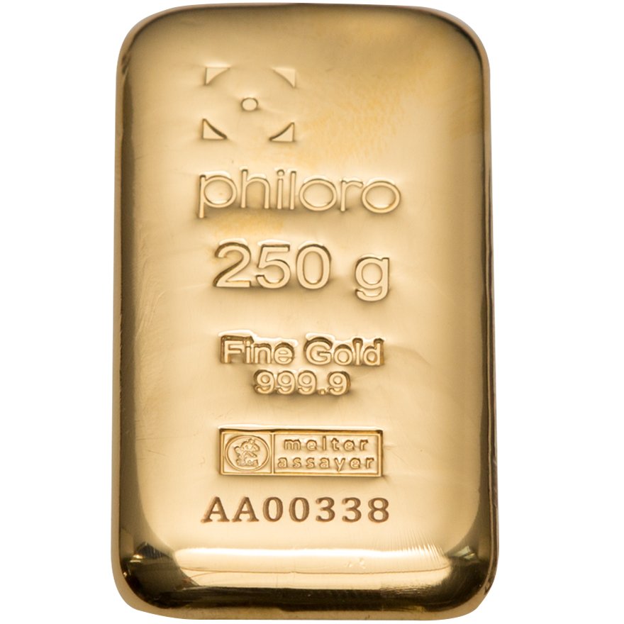 View 1: Gold bar 250 gram cast - philoro
