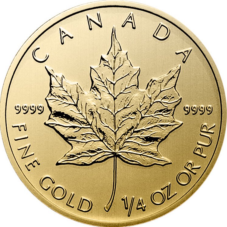 View 1: Gold Canadian Maple Leaf 1/4 oz (Random Year)