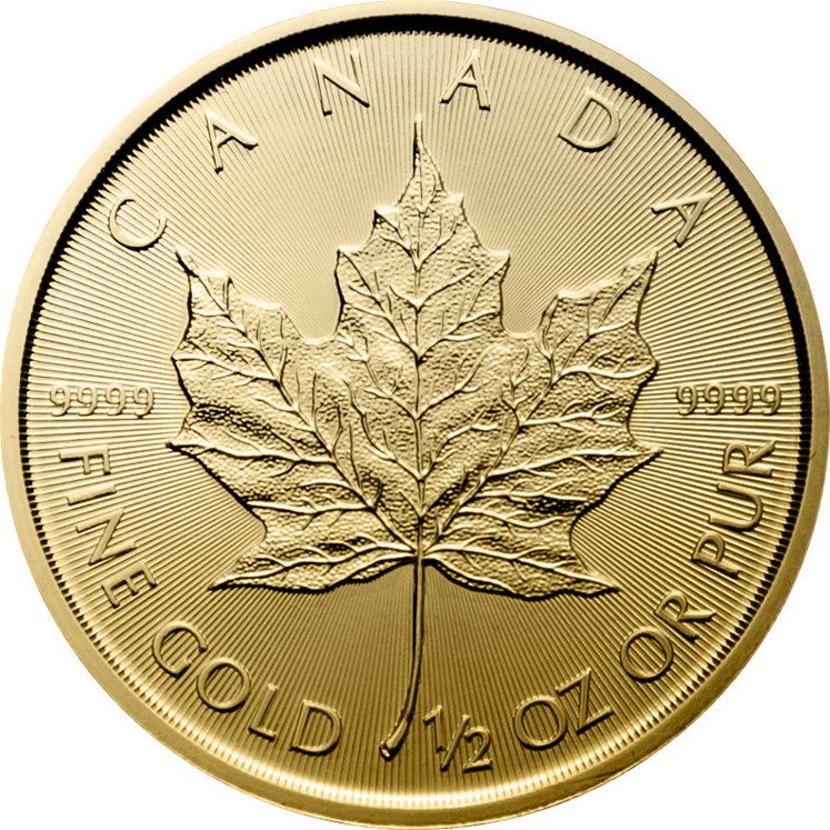 View 1: Gold Canadian Maple Leaf 1/2 oz (Random Year) 