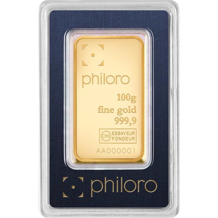 View 1: Gold bar 100 gram - philoro