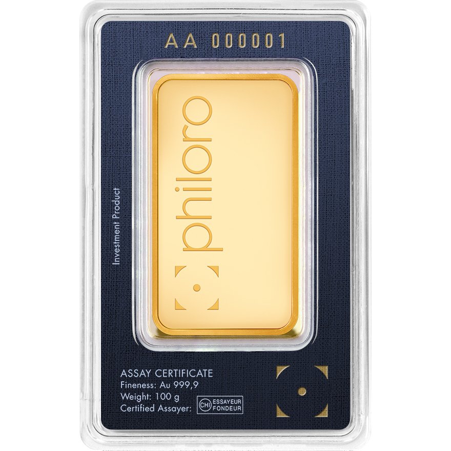 View 2: Gold bar 100 gram - philoro