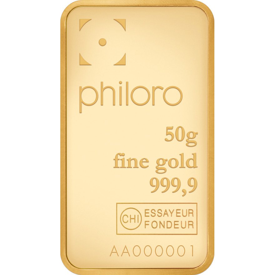 View 3: Gold bar 50 gram - philoro