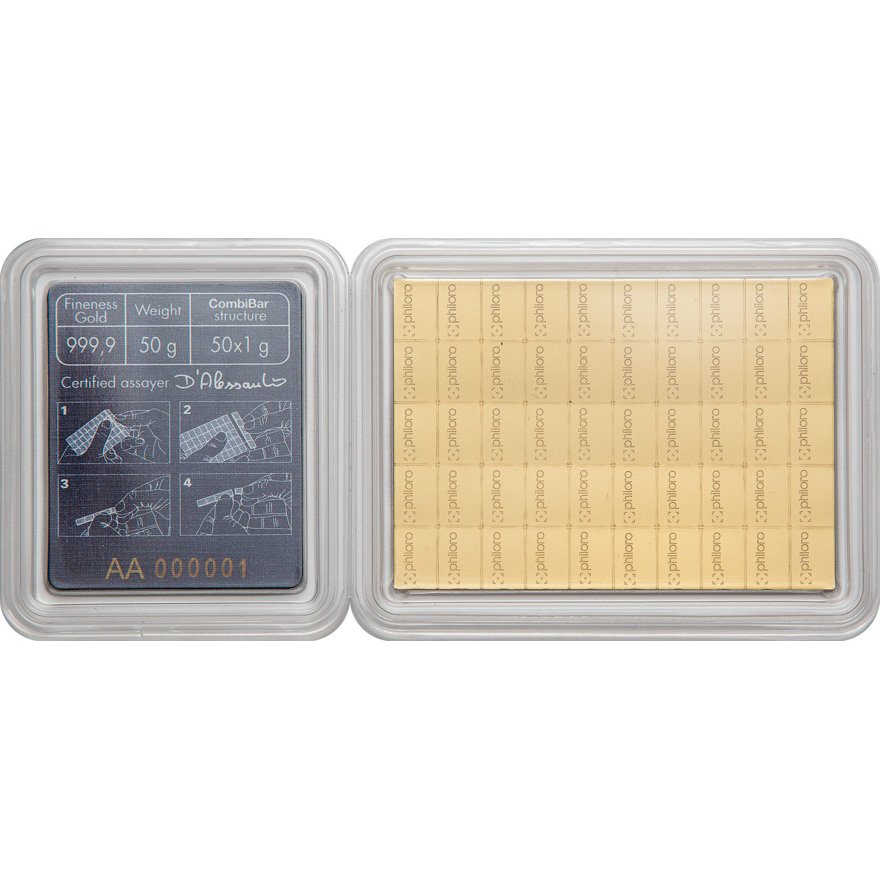 View 2: Gold CombiBar® 50 x 1 gram - philoro