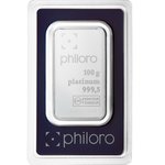 Platinum bar 100 gram - philoro